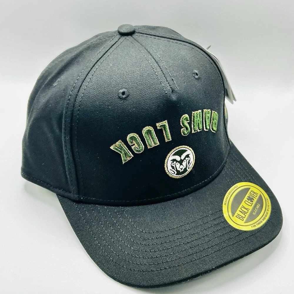 Colorado State Rams Black Clover Luck Upside Down Hat Cap Snapback Adjustable